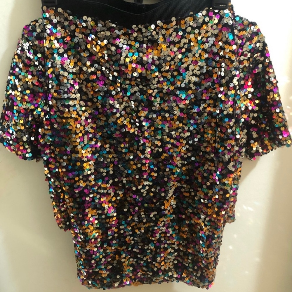 H&M Multi-Color Sequin Crop Top & Matching Skirt - image 4